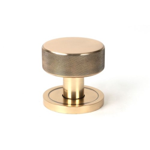 BROMPTON KNURLED MORTICE / RIM DOOR KNOBS - (4 ROSE OPTIONS)